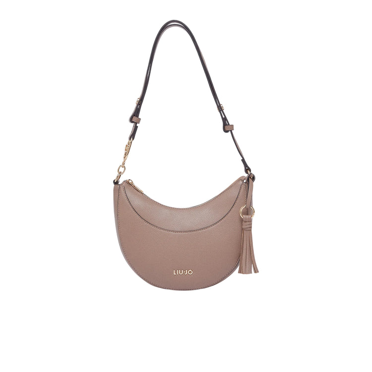 Borsa Donna Beige, in similpelle, a mezzaluna 