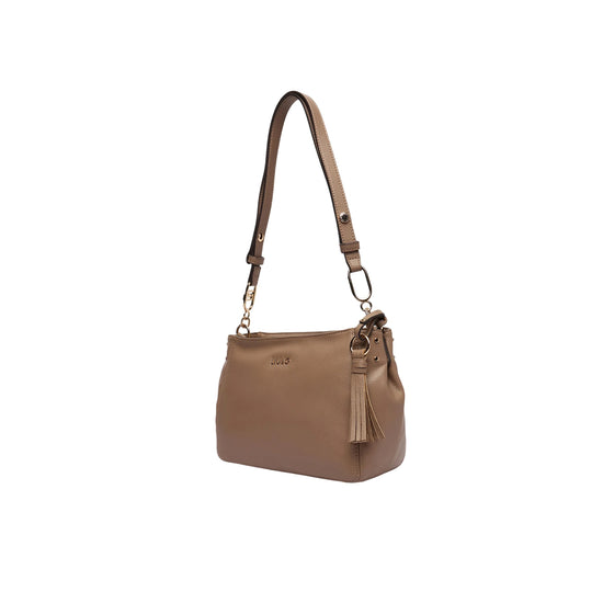 Borsa a spalla marrone in ecopelle 