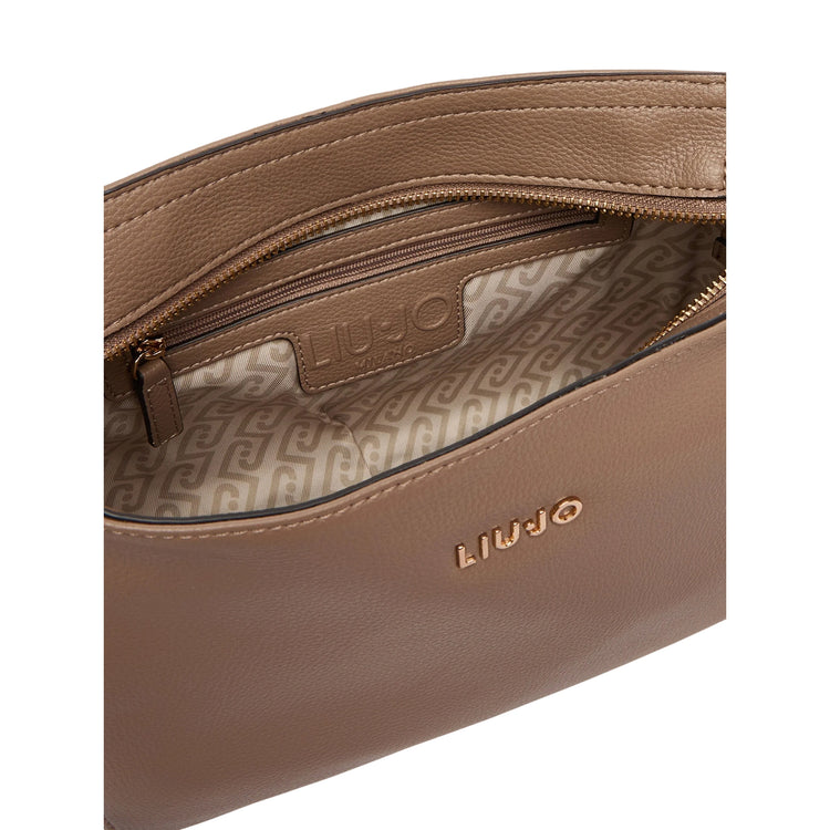 Borsa a tracolla marrone in ecopelle 