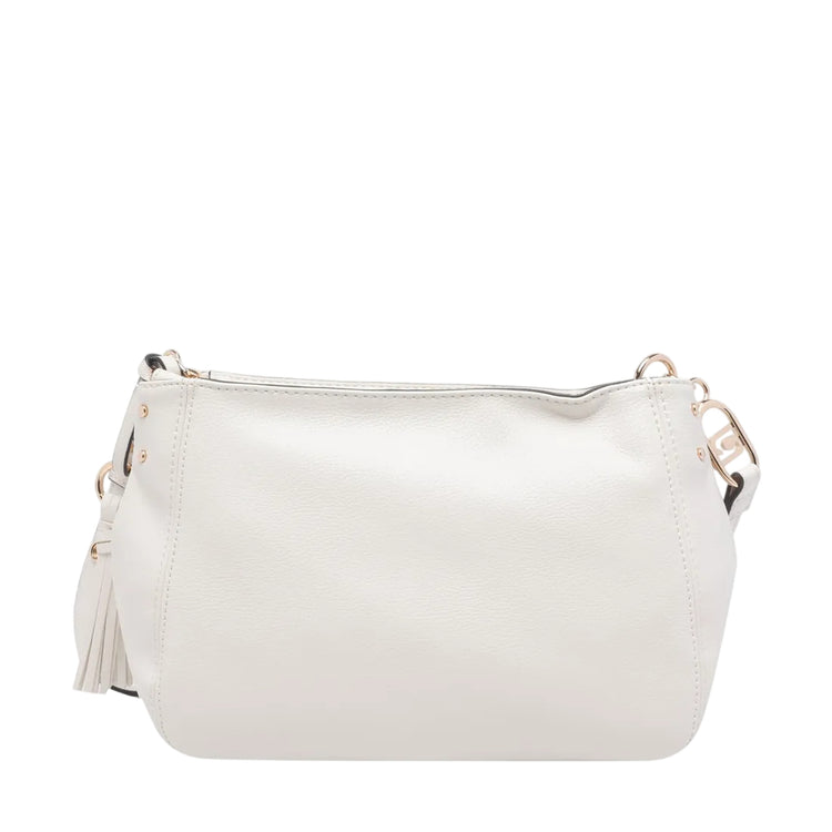 Borsa a tracolla crema con dettagli in oro