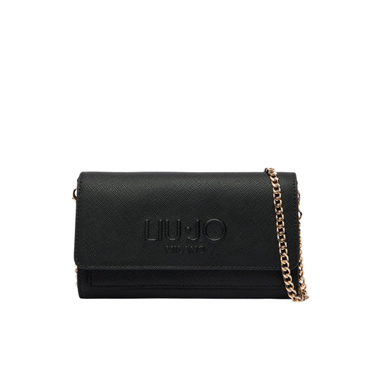 Portafoglio Donna con tracolla a catena Nero