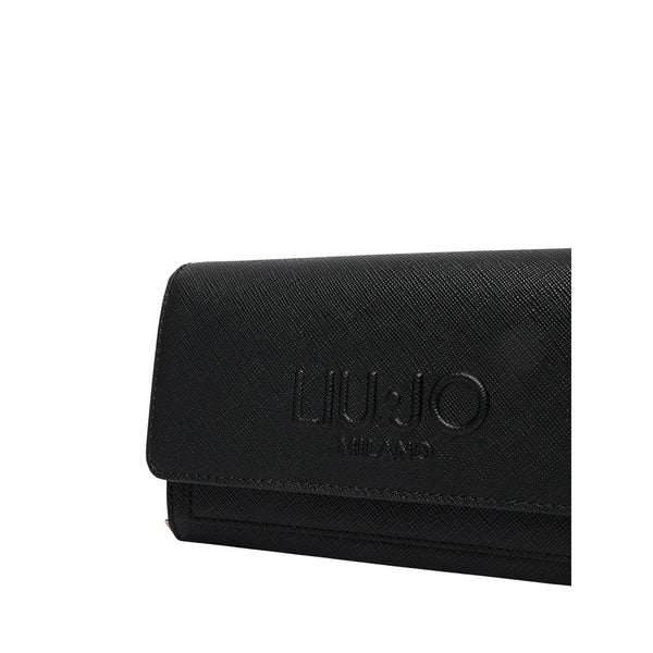 Portafoglio Donna con tracolla a catena Nero