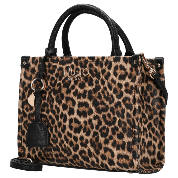 Borsa a mano maculata con tracolla rimovibile