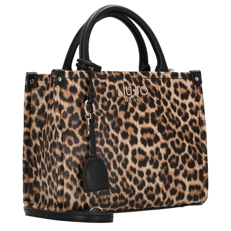 Borsa a mano maculata con tracolla rimovibile