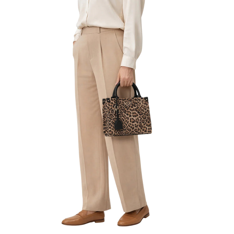 Borsa a mano maculata con tracolla rimovibile