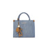Borsa a mano in denim con charm