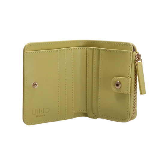 Portafoglio Donna Verde compatto, con numerosi slot per carte e scomparto per banconote