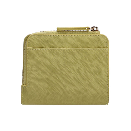 Portafoglio Donna Verde compatto, con numerosi slot per carte e scomparto per banconote