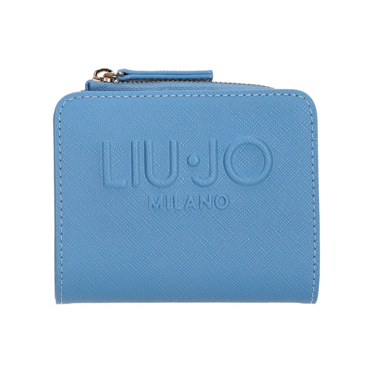 Portafoglio Donna Azzurro compatto, con numerosi slot per carte e scomparto per banconote