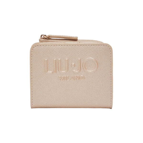 Portafoglio Donna Oro compatto, con numerosi slot per carte e scomparto per banconote