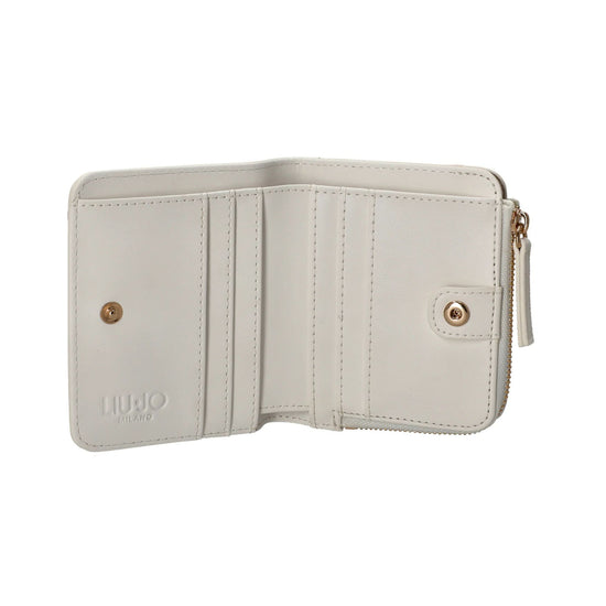 Portafoglio Donna Bianco compatto, con numerosi slot per carte e scomparto per banconote