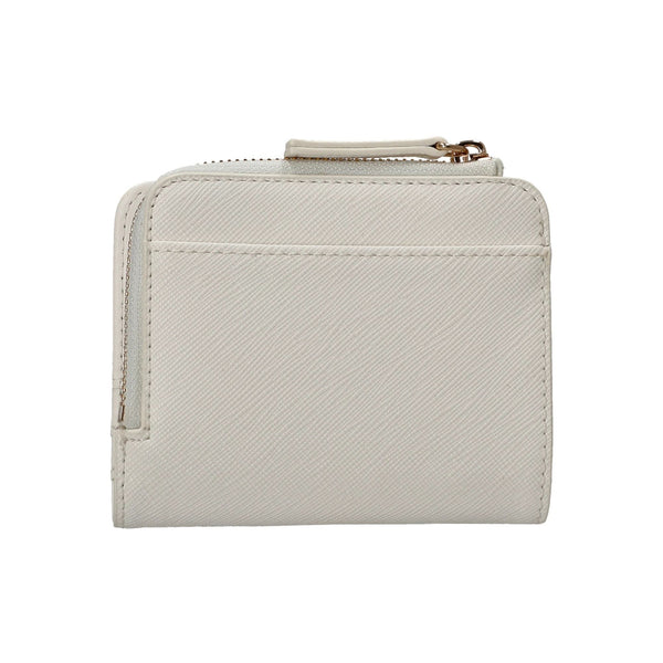 Portafoglio Donna Bianco compatto, con numerosi slot per carte e scomparto per banconote