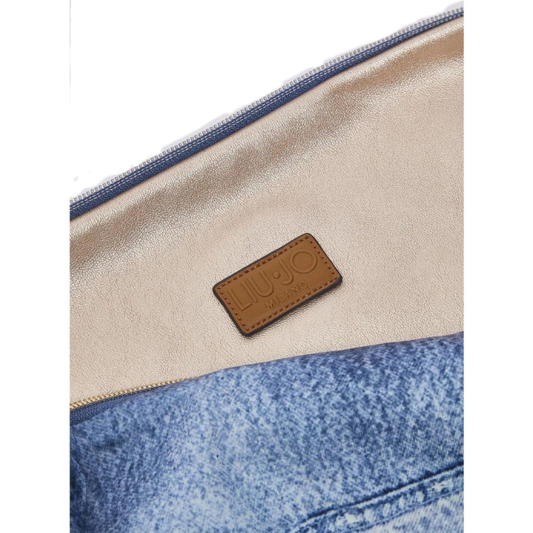 Borsa a Spalla da Donna con stampa Denim