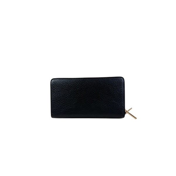 Portafoglio Nero Martellato Zip Around