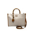 Borsa a mano con logo all-over beige e marrone