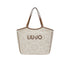 Borsa tote grande in pizzo con logo 