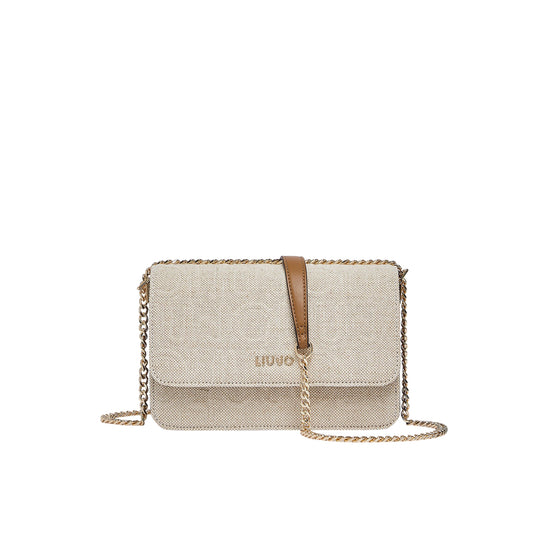 Borsa Donna con catena e motivo logo in rilievo