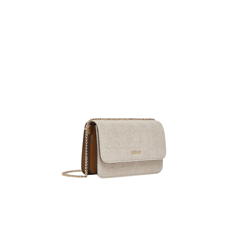 Borsa Donna con catena e motivo logo in rilievo