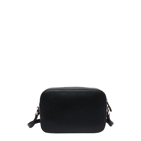 Borsa a tracolla Donna nera con logo frontale retro