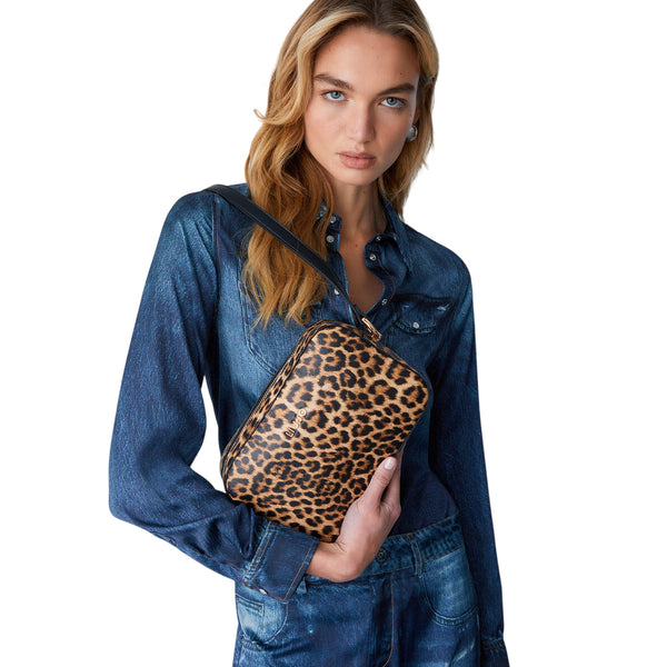 Borsa stampa animalier con tracolla regolabile