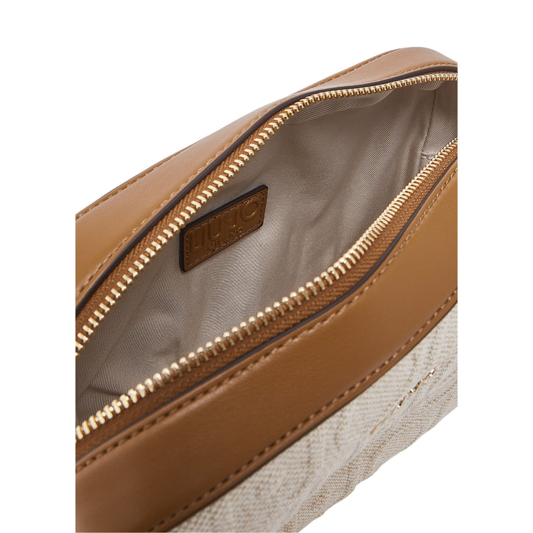 Borsa da donna a tracolla media in juta interno