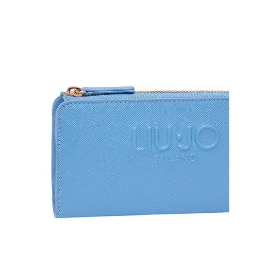 Portafoglio grande Donna con zip Azzurro