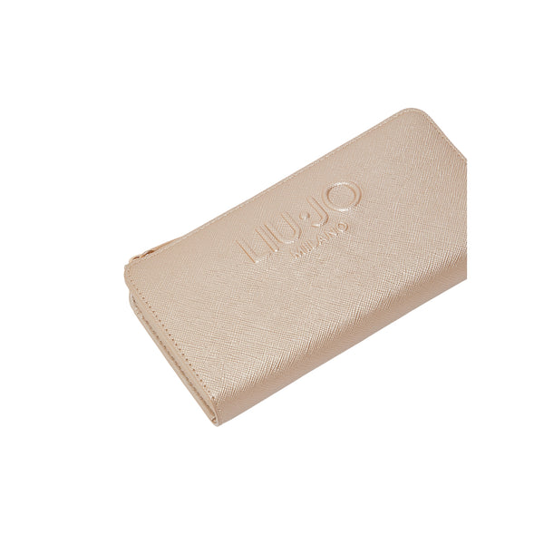 Portafoglio grande Donna con zip Oro