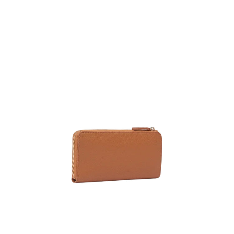 Portafoglio grande Donna con zip Marrone retro
