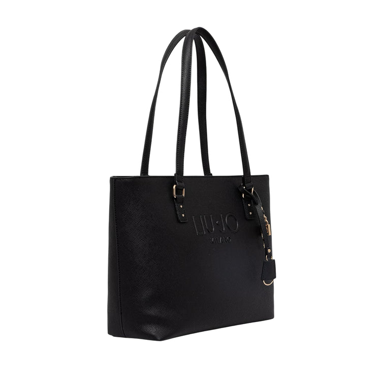 Tote bag grande Donna con charm nero