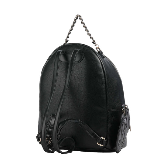 Zaino Donna con catenella e charm Nero retro