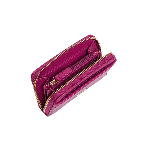 Portafoglio piccolo con zip around Fucsia interno