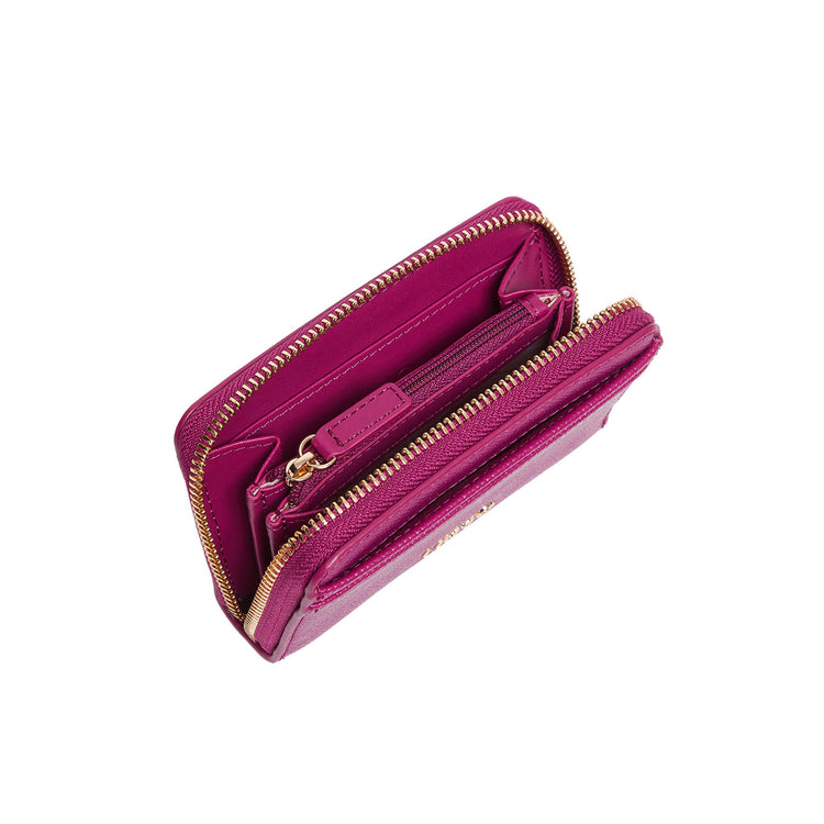 Portafoglio piccolo con zip around Fucsia interno