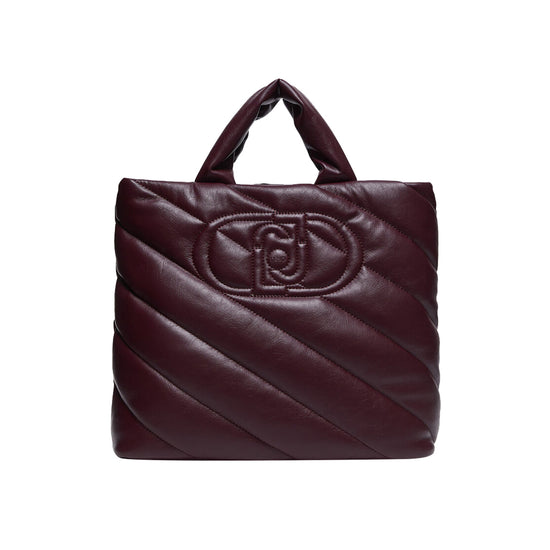 Shopping Bag Donna glossy matelassé Bordeaux