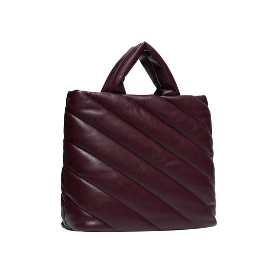 Shopping Bag Donna glossy matelassé Bordeaux retro