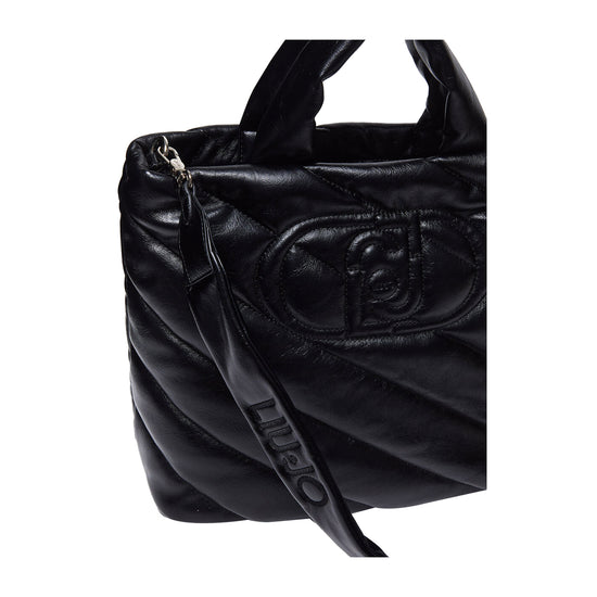 Borsa Donna a mano glossy matelassé nera