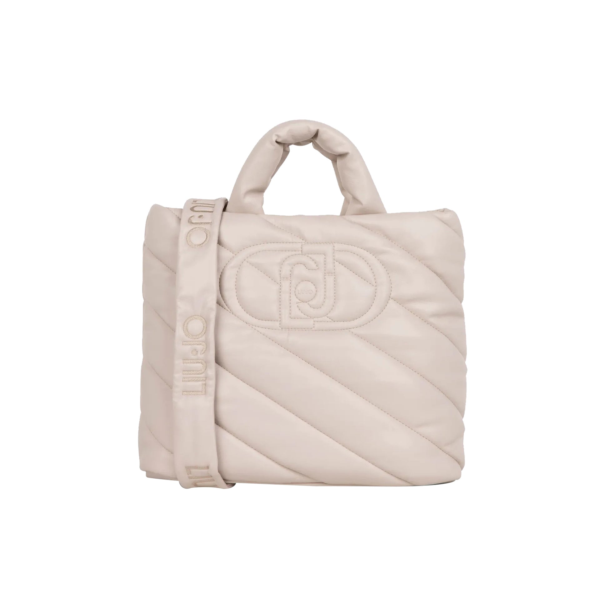 Shopping Bag Donna glossy matelassé Beige