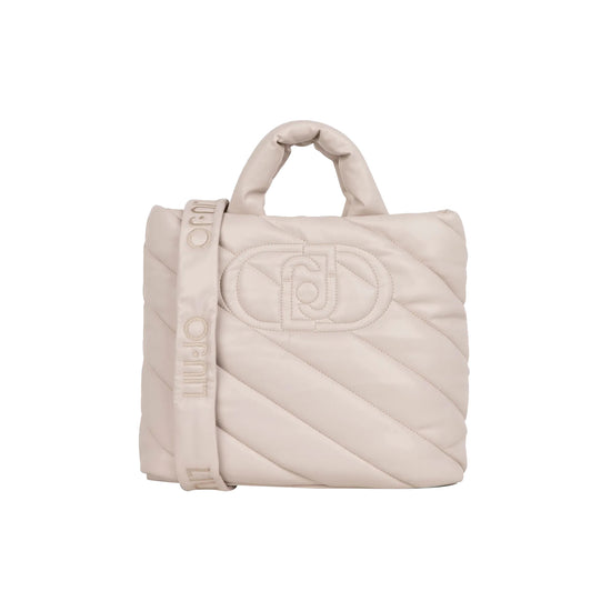 Shopping Bag Donna glossy matelassé Beige