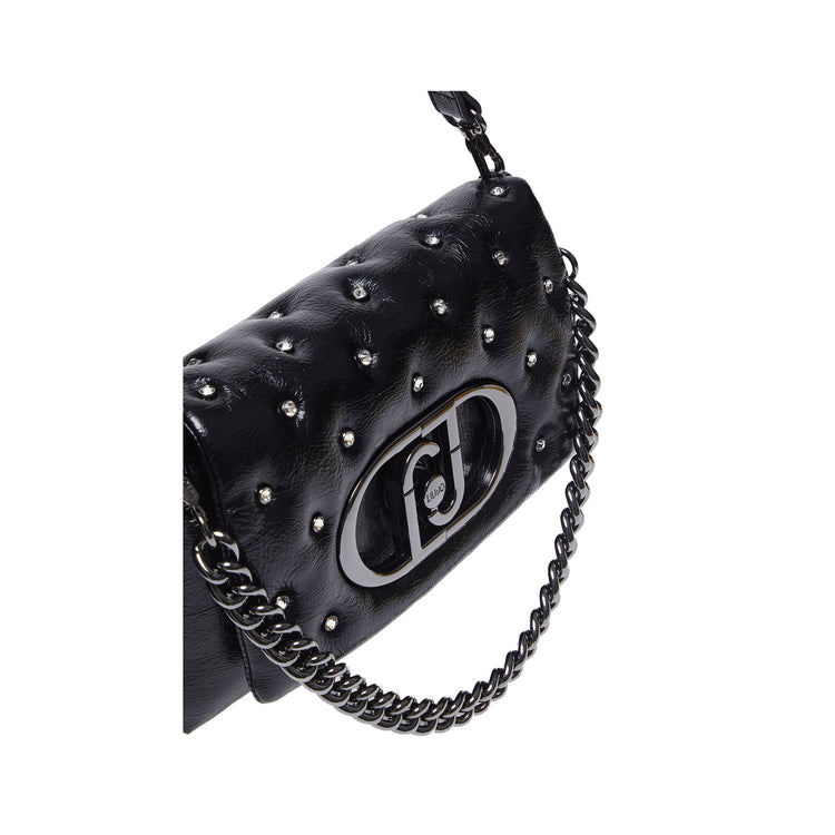 Women's shoulder bag with rhinestones