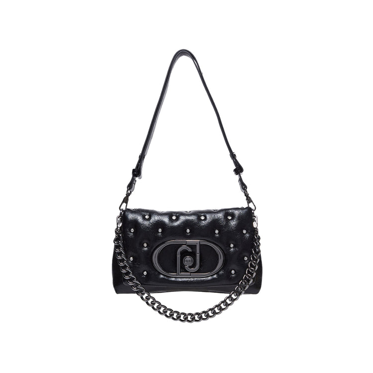 Women's shoulder bag with rhinestones