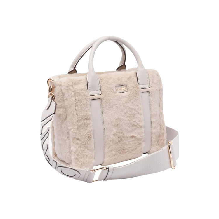 Borsa Donna a mano in teddy beige con tracolla