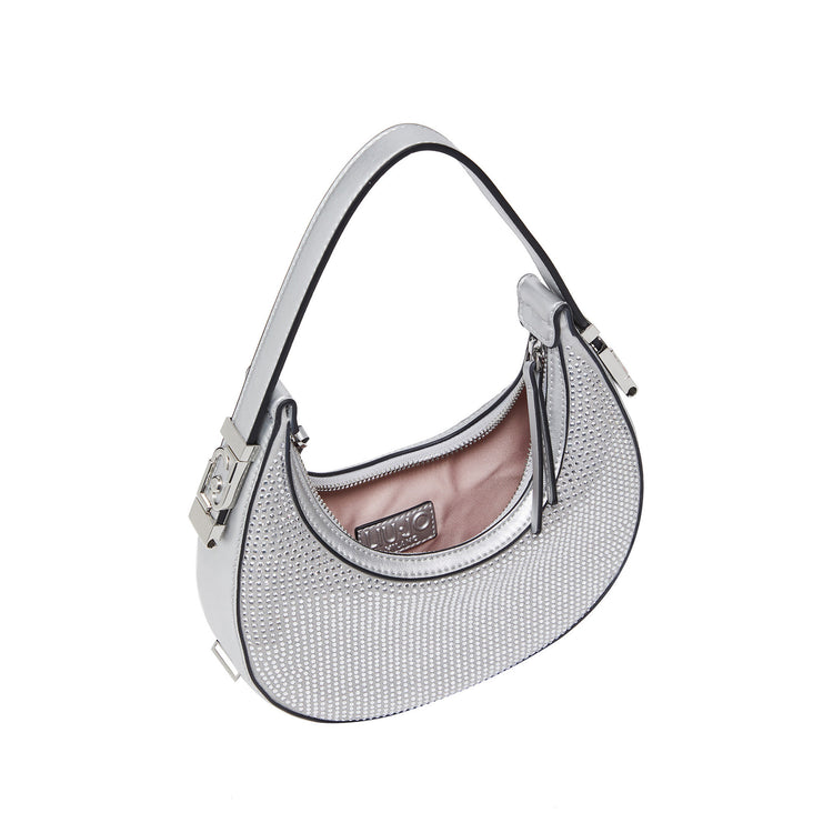 Borsa a mano Donna Grigia con strass all over  interno