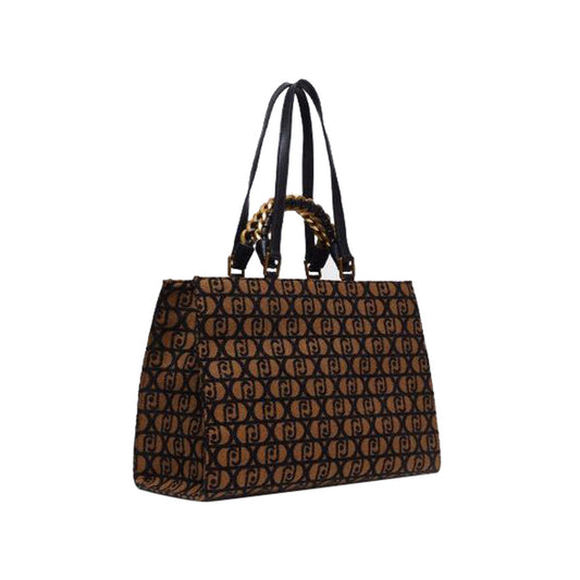 Borsa Donna in tessuto jacquard marrone retro