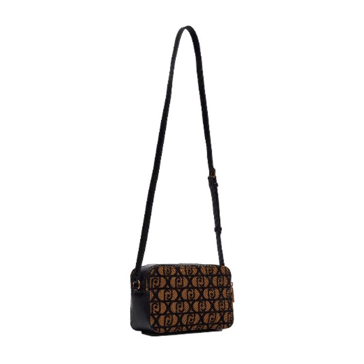 Borsa a tracolla Donna tessuto jacquard marrone retro