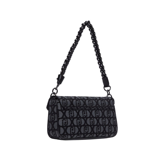 Borsa a spalla Donna in tessuto jacquard nero retro