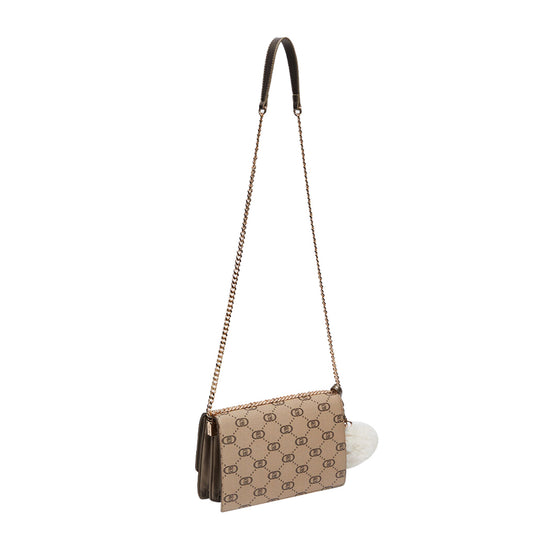 Borsa Donna a tracolla Beige con charm cuore retro