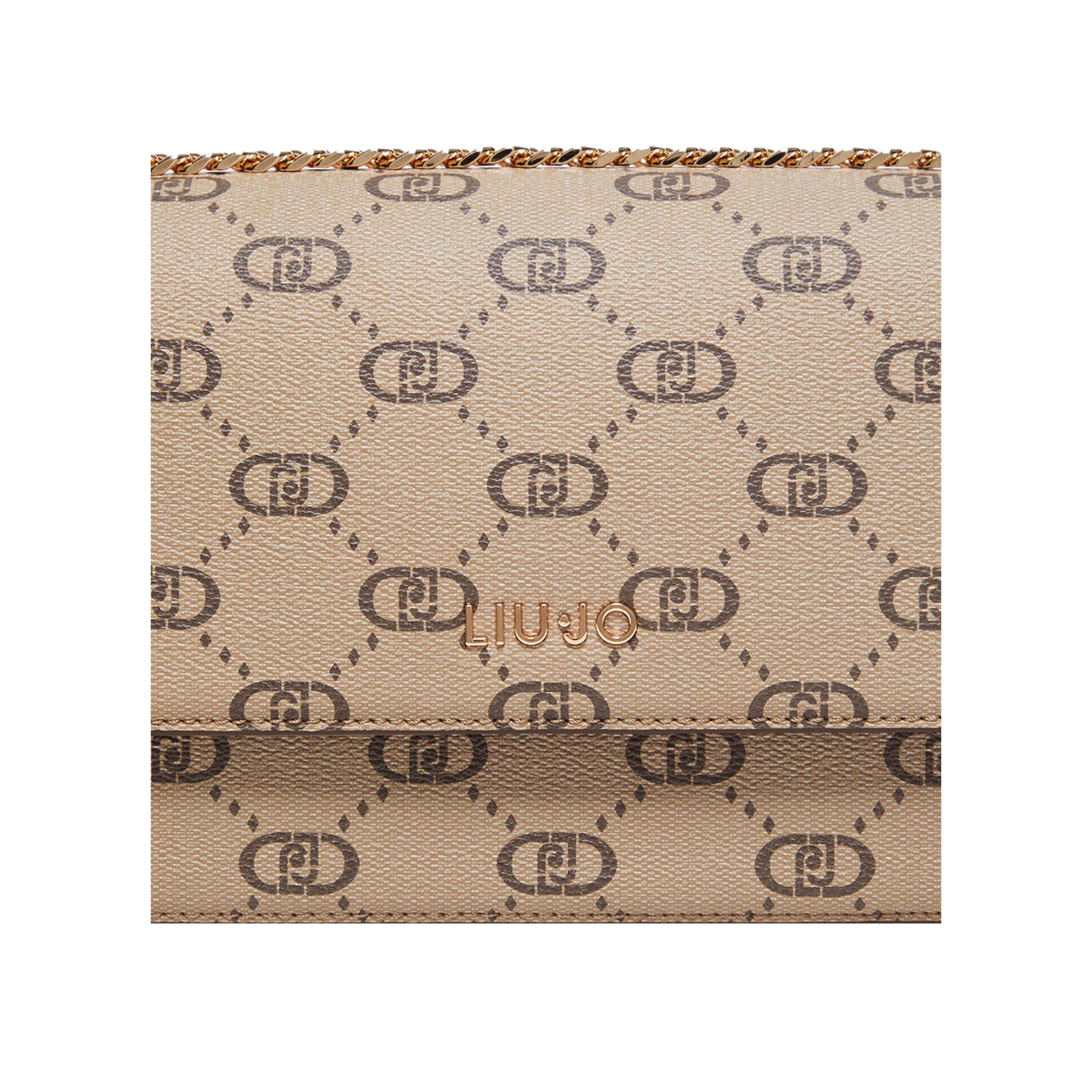 Borsa Donna a tracolla Beige con charm cuore dettaglio frontale