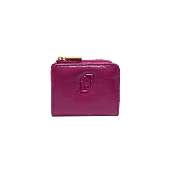 Portafoglio Donna piccolo glossy fucsia frontale