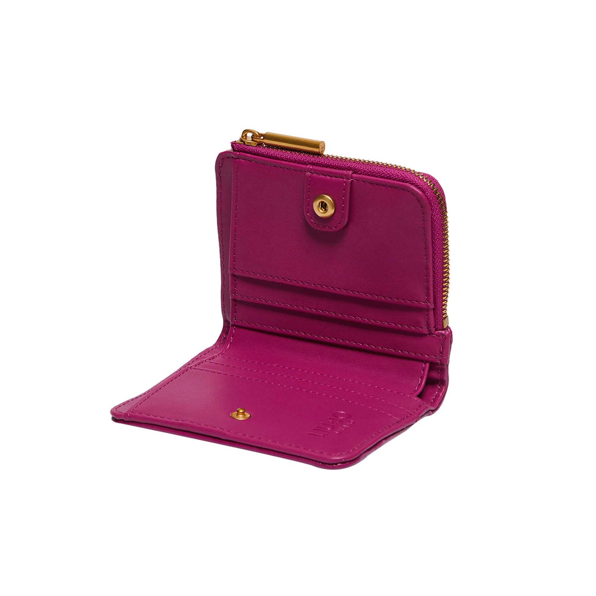 Portafoglio Donna piccolo glossy fucsia interno