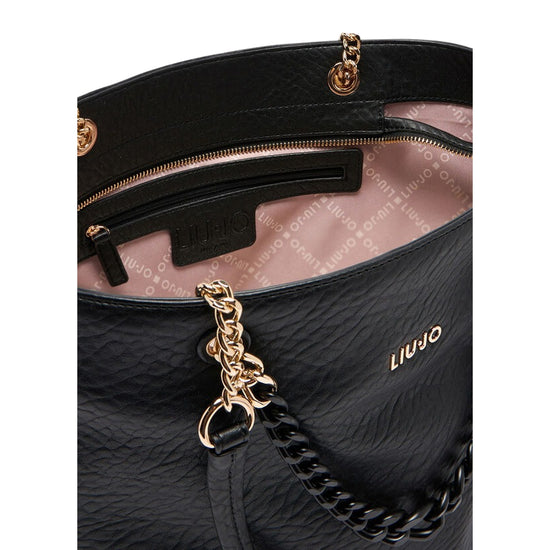 Borsa tote media con catena Nero interno