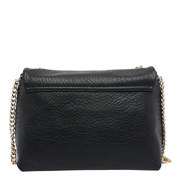 Borsa a tracolla media con catena Nero retro